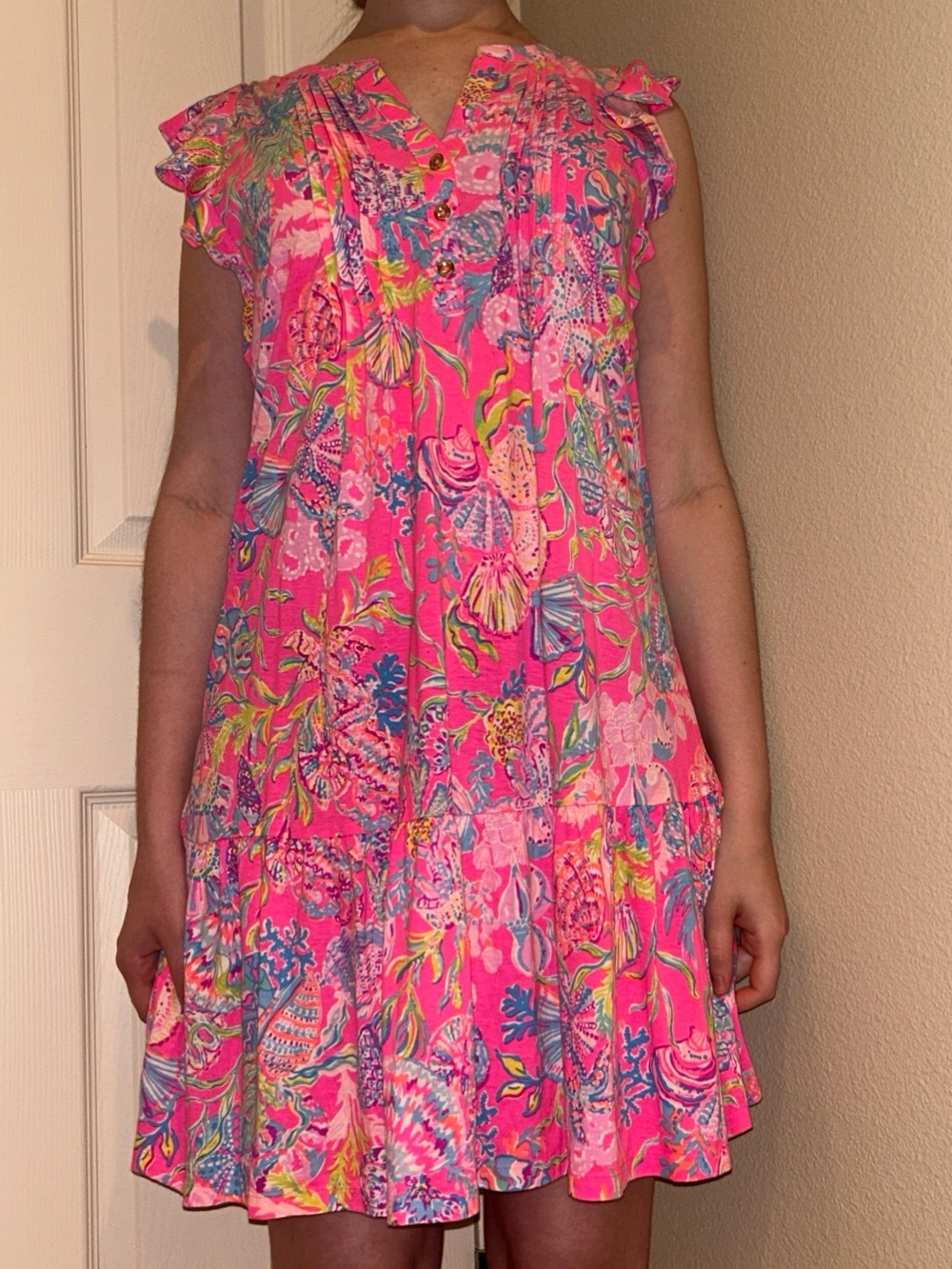 Lilly Pulitzer She’ll Me Something Good, Golda Flutter Sleeve Dress Size S